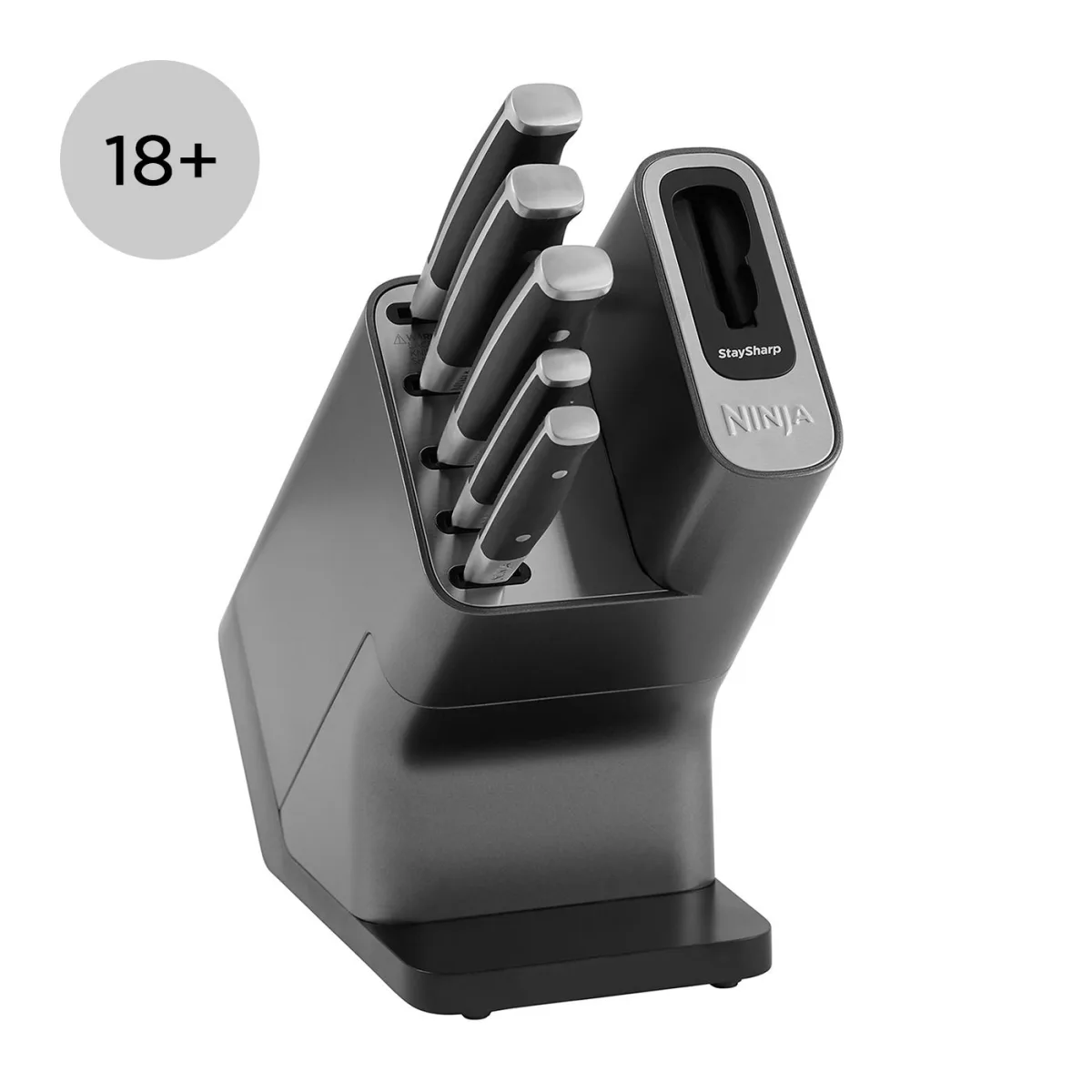 Ninja Foodi StaySharp Knife Block with Integrated Sharpener – 5-Piece Set [K32005UK]