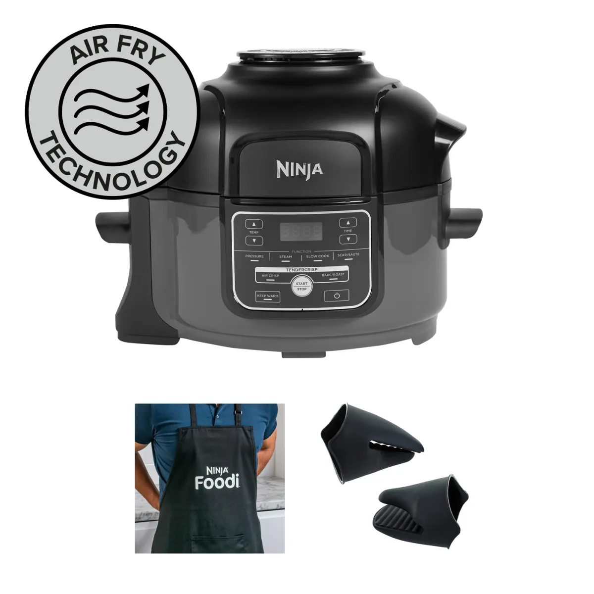 Ninja Foodi Mini 6-in-1 4.7L Multi-Cooker OP100UK & Accessories Bundle