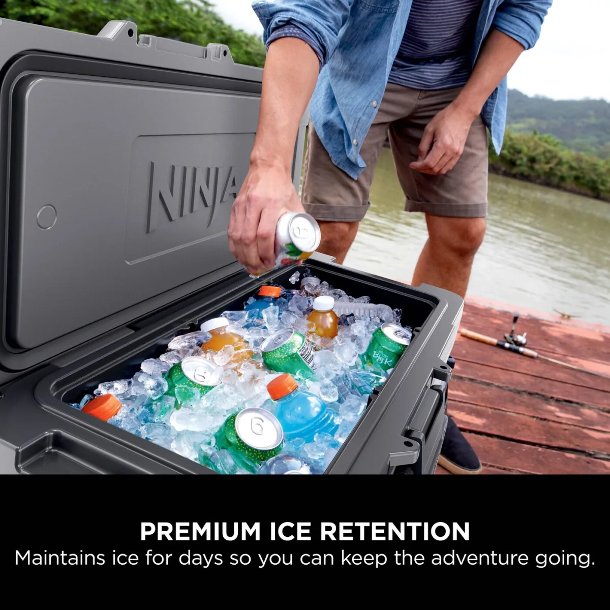 Ninja FrostVault 65QT/61L Wheeled Cooler with Dry Zone, Slate Grey FB265EUUKGY