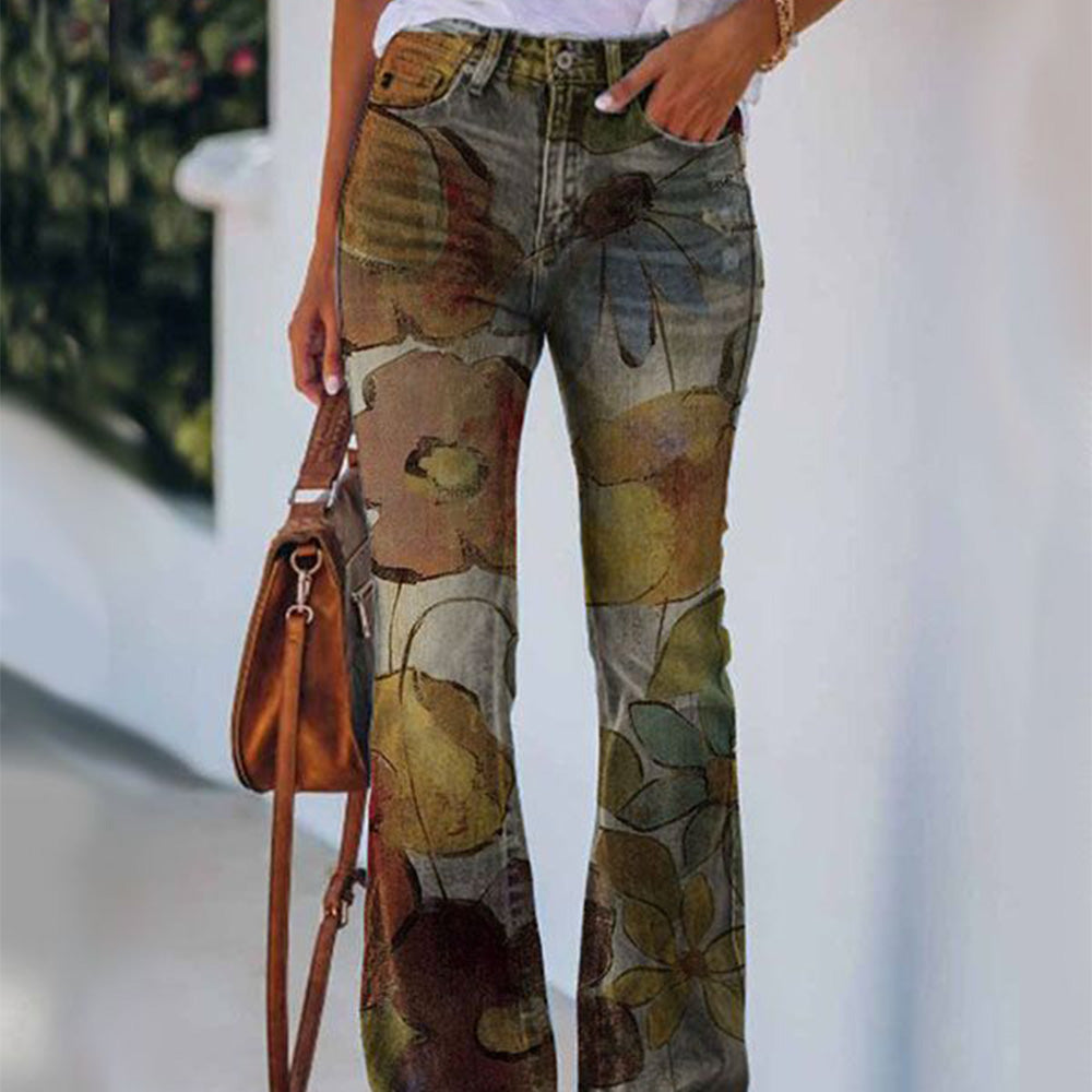 Macymars™ Women's Print Casual Flare Jeans Pants