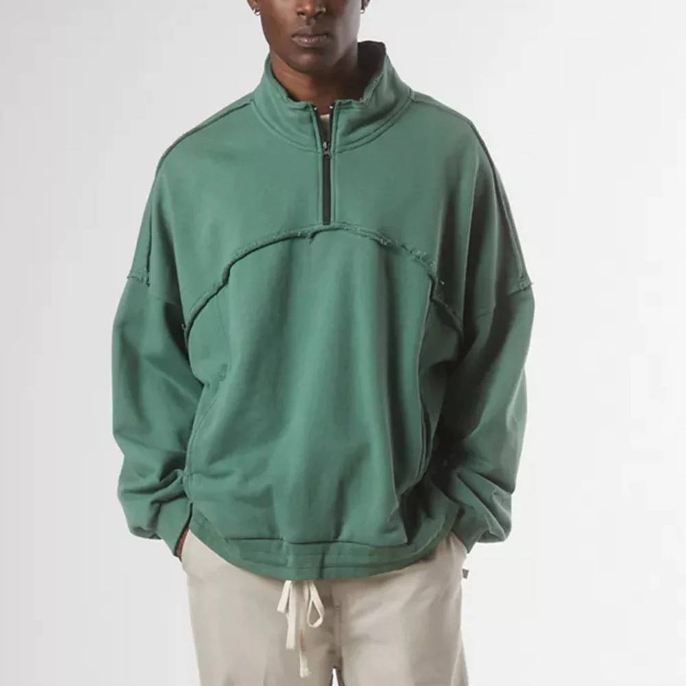 Macymars™ Men's Long Sleeve Stand Collar Pullover Zip Sweatshirt