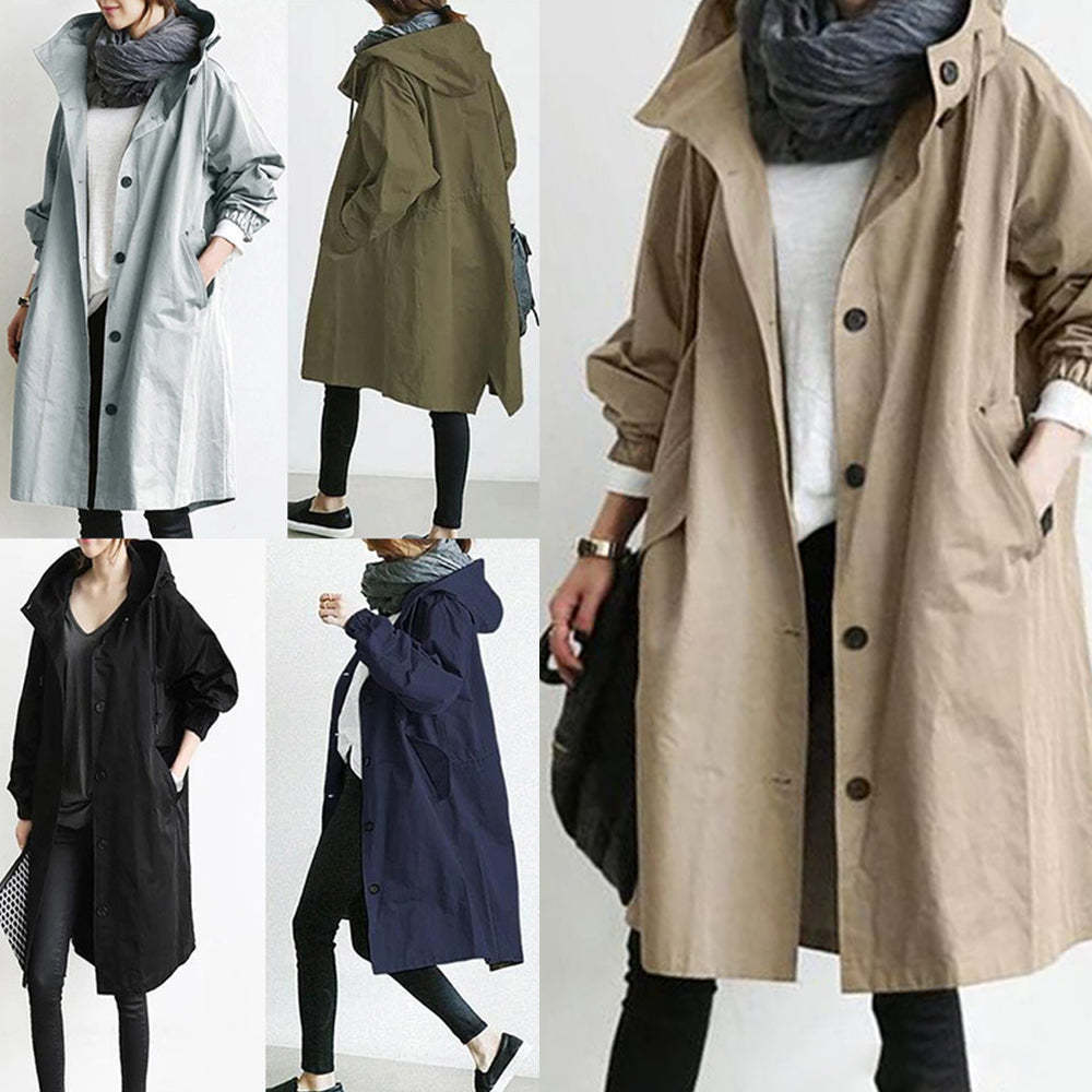 Macymars™ Water Resistant Oversize Hooded Windbreaker Jacket