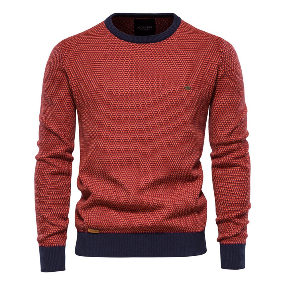 Macymars™ Men's Long Sleeve Crew Neck Colorblock Pullover Sweater
