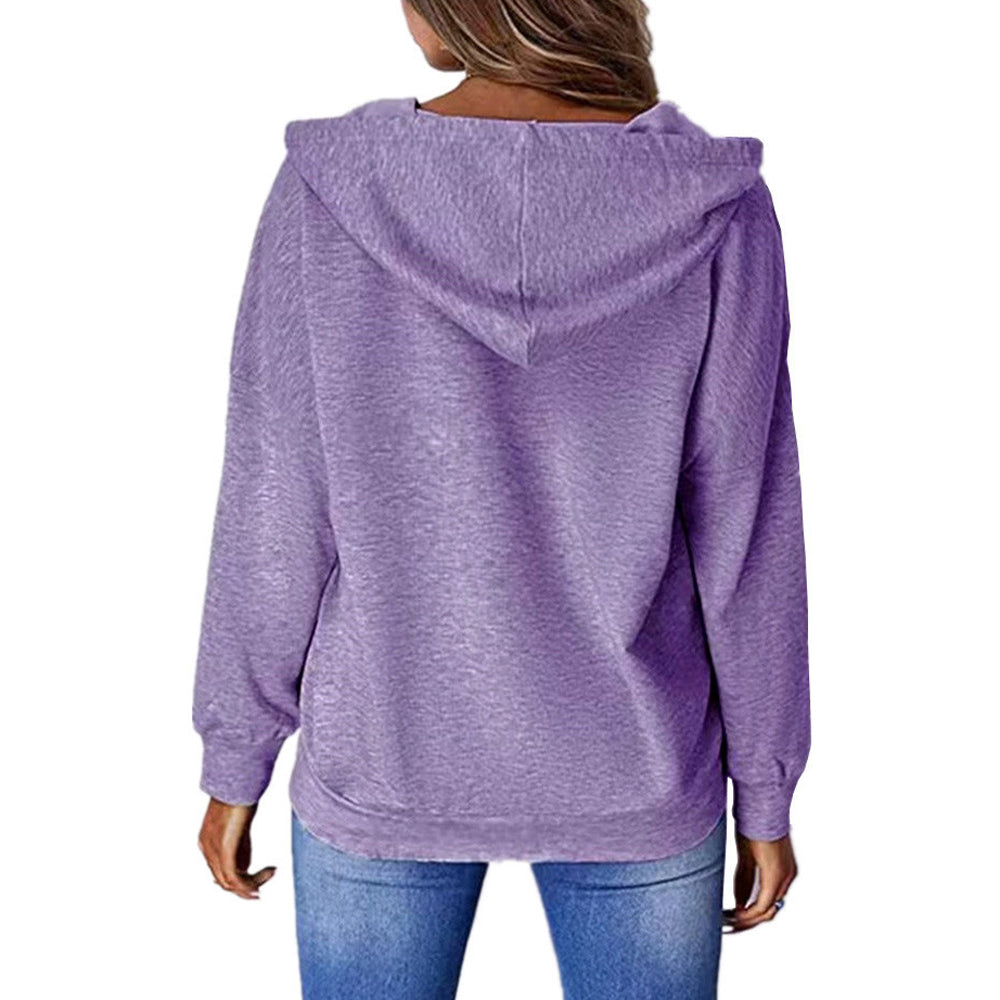 Macymars™ Women's Butterfly Print Hooded Zipper Sweatshirt