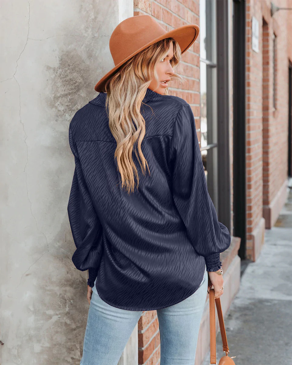 Macymars™ Women Loose Lapel Lantern Long Sleeve Shirt