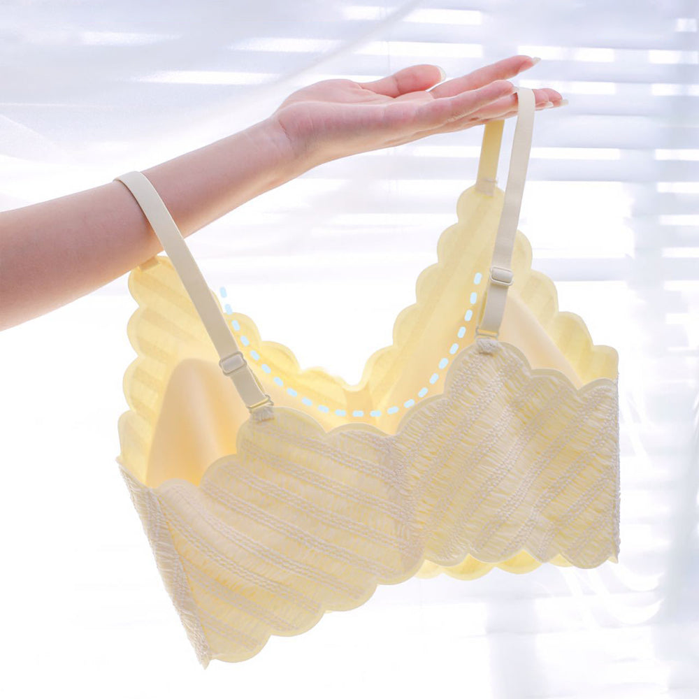 Macymars™ Twill Bubble Yarn Latex Wave Edge Bra