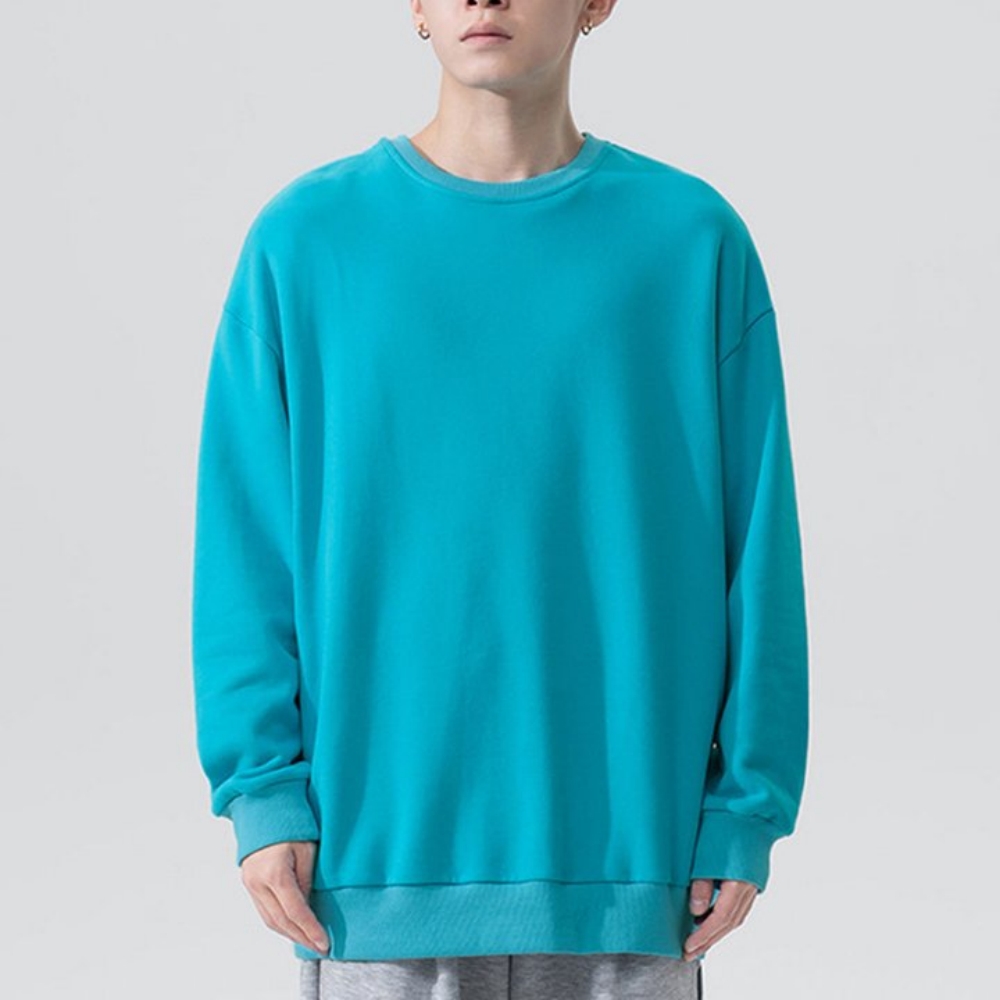 Macymars™ Men's Long Sleeve Round Neck Pullover Solid Color Sweatshirt