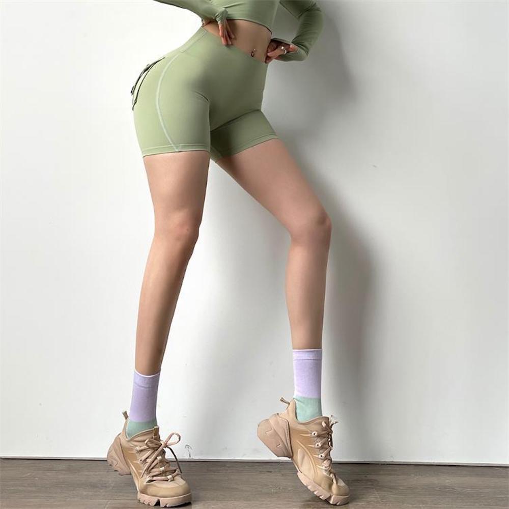 Macymars™ High Waist Nude Three-point Sexy Peach Hip Fitness Sports Shorts