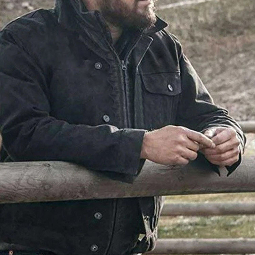 Macymars™ Men's Casual Solid Color Washed Jacket