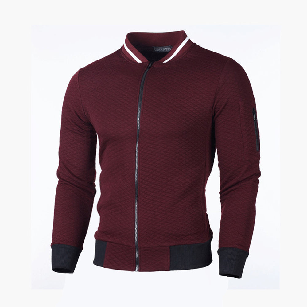 Macymars™ Men's Stand Collar Zip Sweatshirt Baseball Jacket