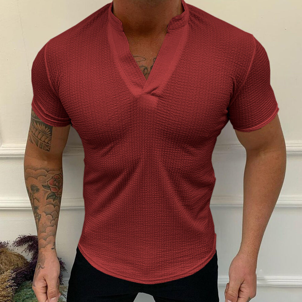 Macymars™ Men's Slim Fit V-Neck Solid T-Shirt