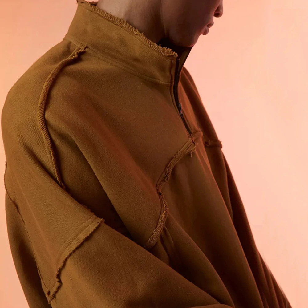 Macymars™ Men's Long Sleeve Stand Collar Pullover Zip Sweatshirt