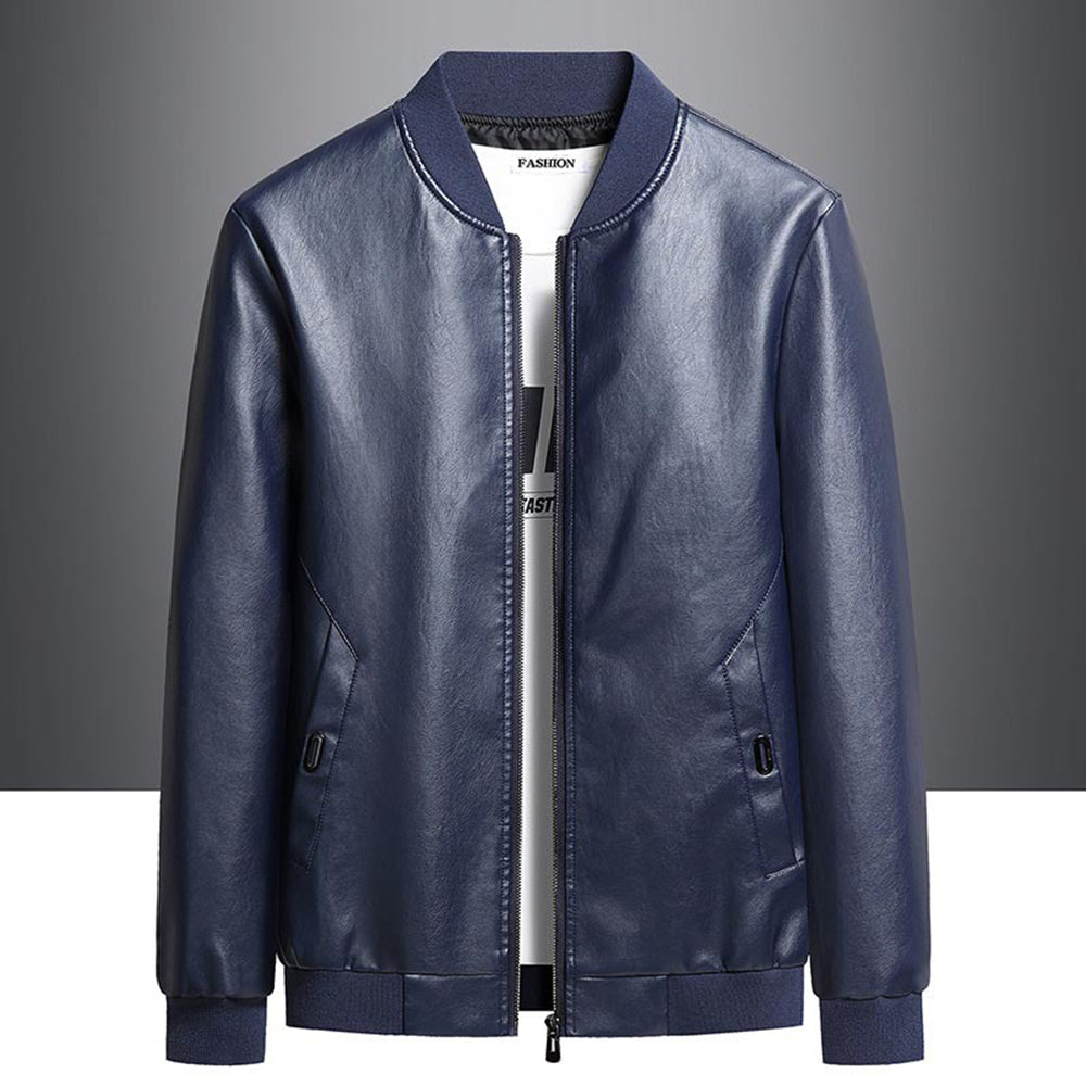 Macymars™ Men's Casual Baseball Collar Leather Jacket