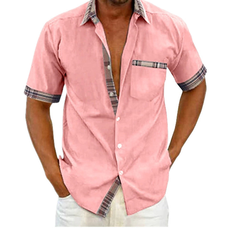 Macymars™ New 2022 Summer Stylish Shirt Contrast Fashion Button-Up Men Bowling Shirt