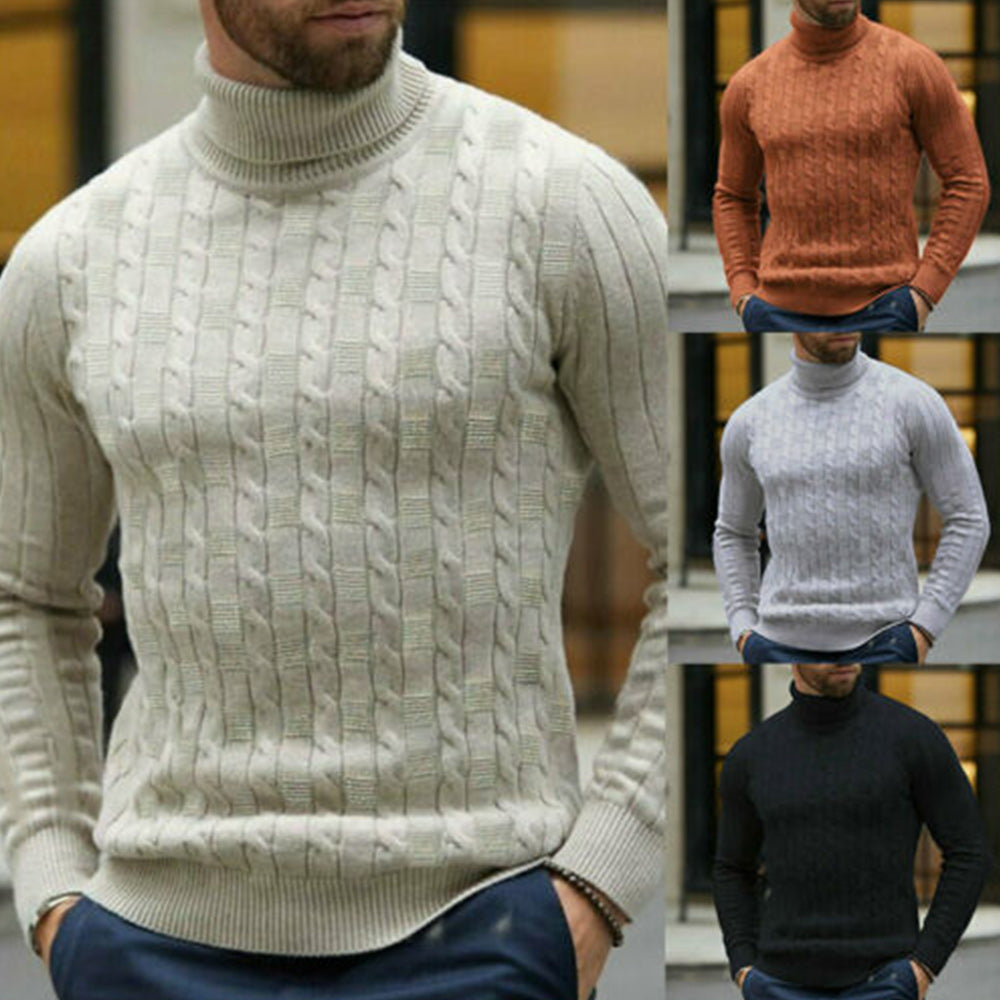 Macymars™ Men's Solid Jacquard Turtleneck Sweater