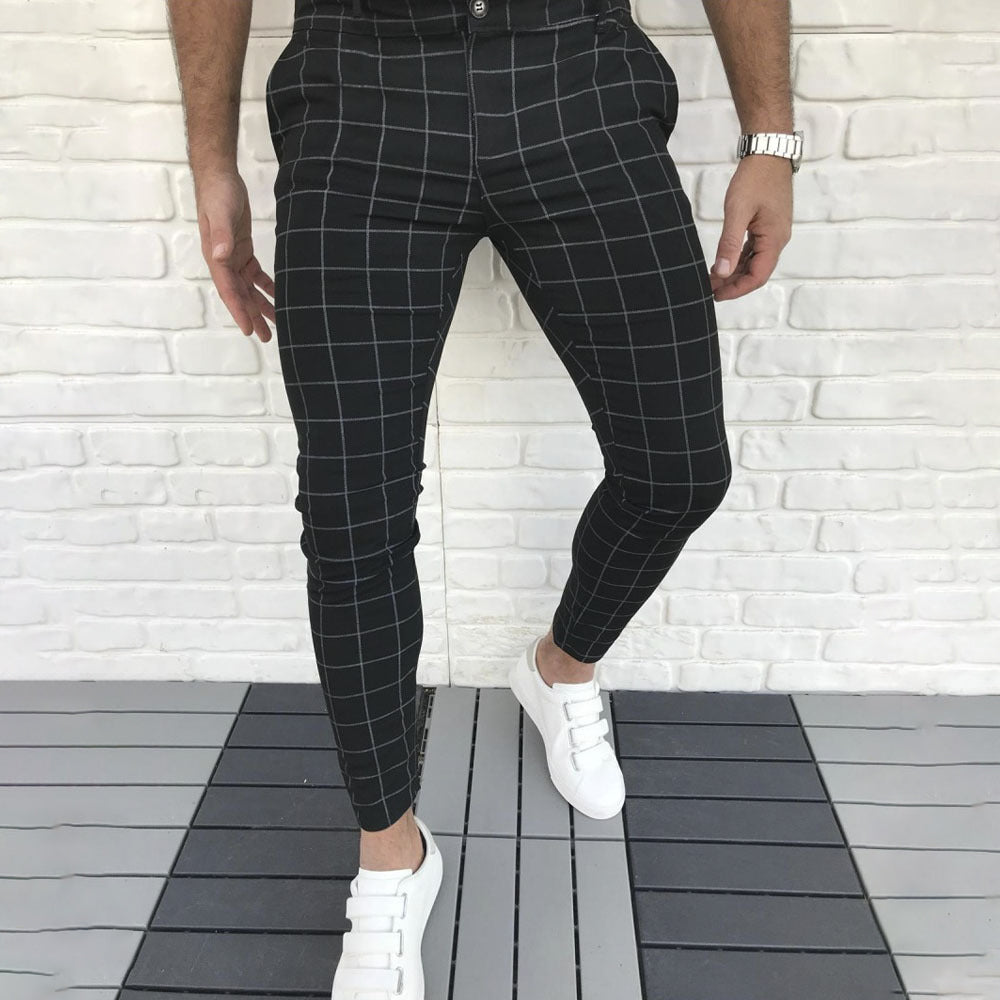 Macymars™ Men's Casual Business Plaid Stretch Slim Pants