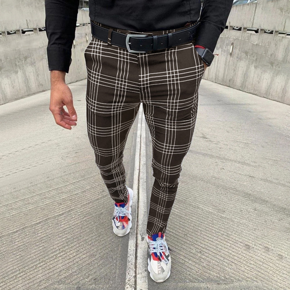 Macymars™ Men's Fashion Plaid Casual Pencil Long Pants