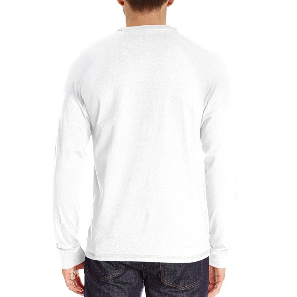 Macymars™ Men's Henley Long Sleeve Crewneck T-Shirts