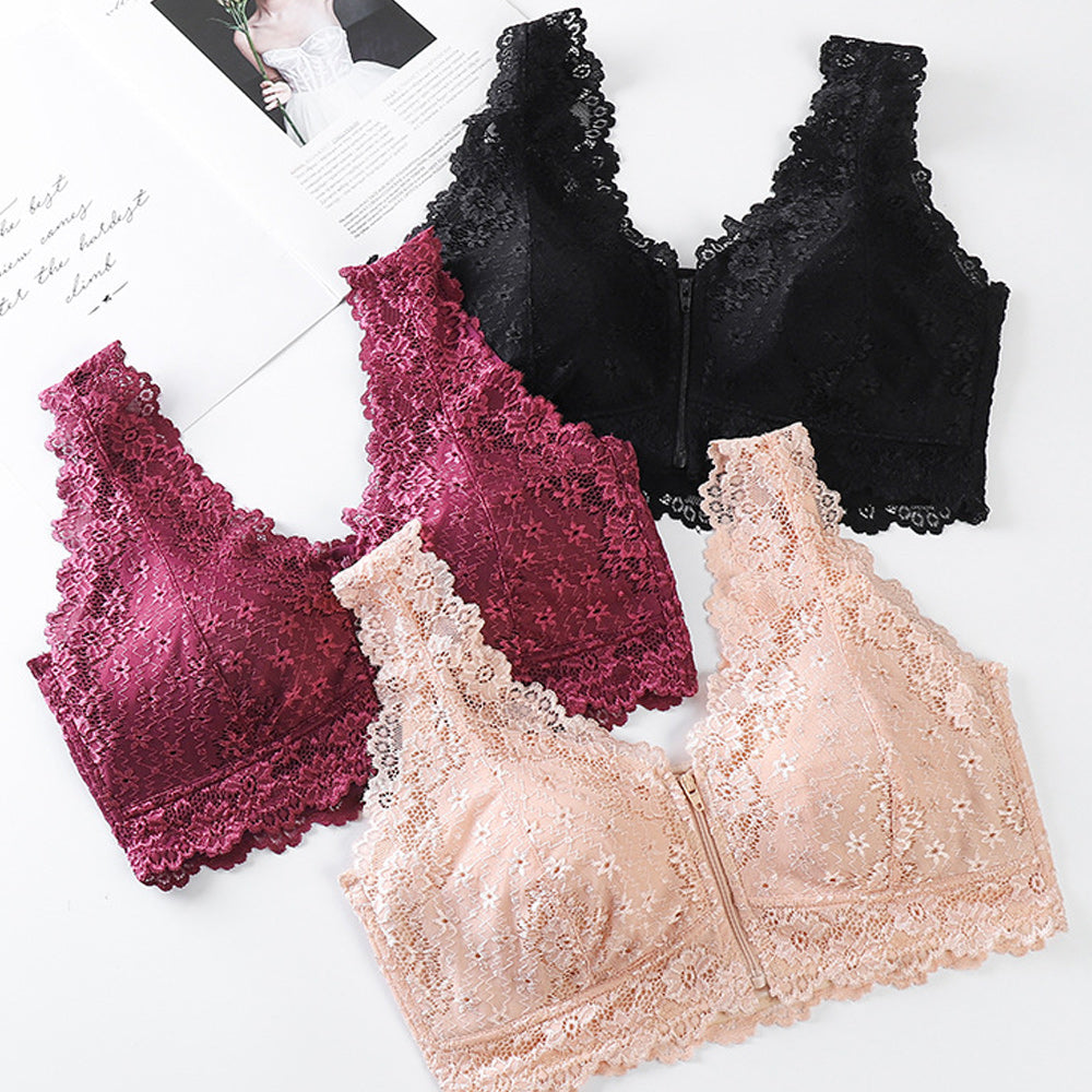 Macymars™ Women Lace Zip Front Closure Beauty Back Bra