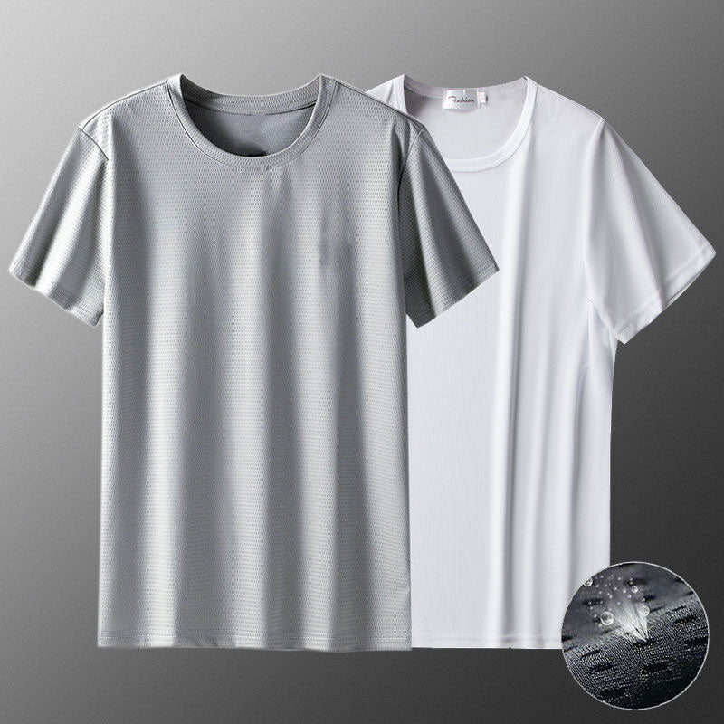 Macymars™ Men's Summer Cool Solid Ice Silk Short Sleeve T-Shirt Oversized 2 Pack