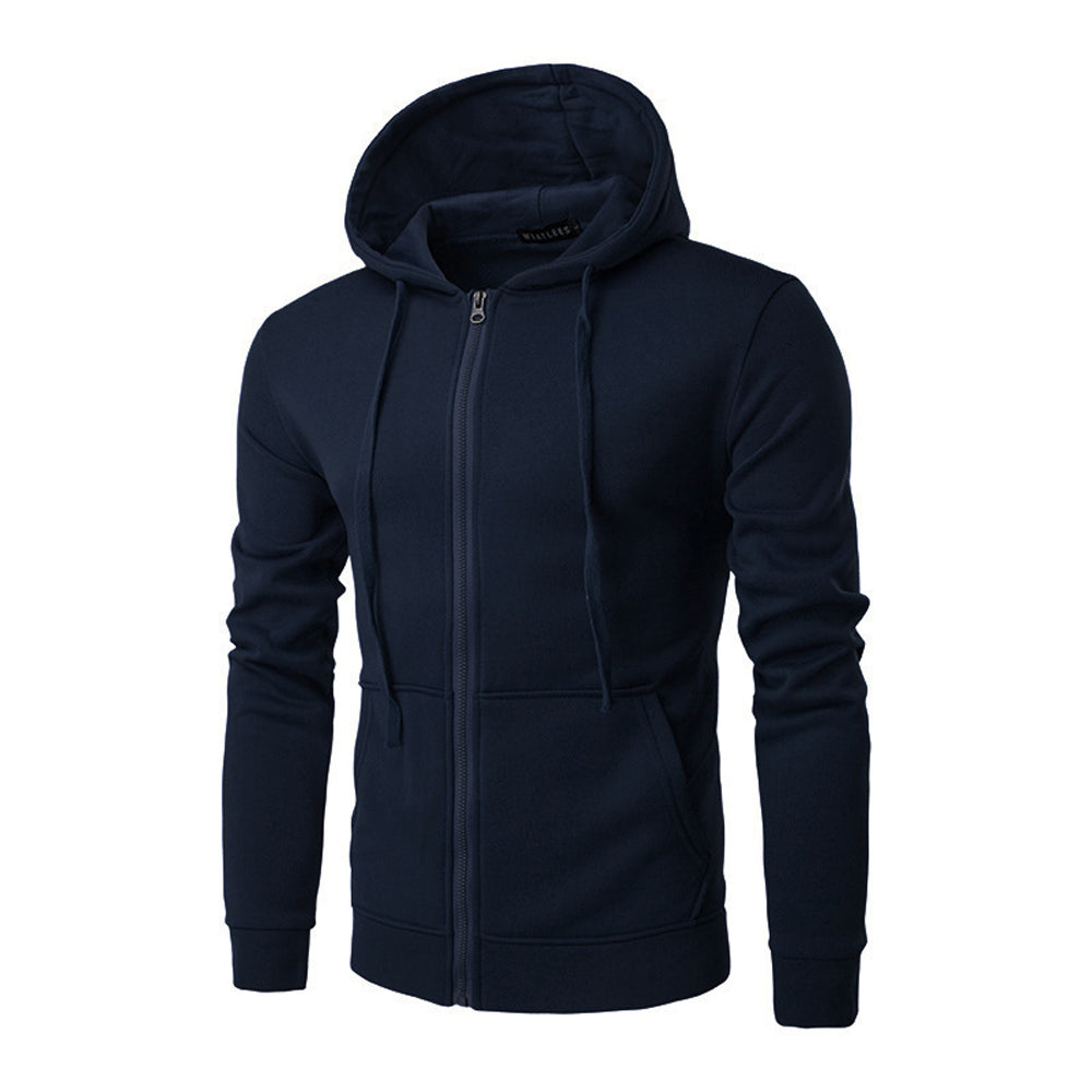 Macymars™ Men's Long Sleeve Solid Zip Hoodie