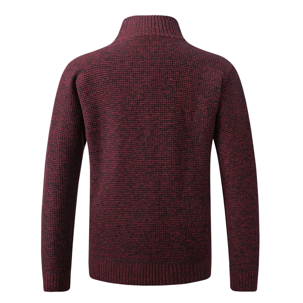 Macymars™ Men's Stand-up Collar Striped Plaid Zipper Knitted Jacket Coat