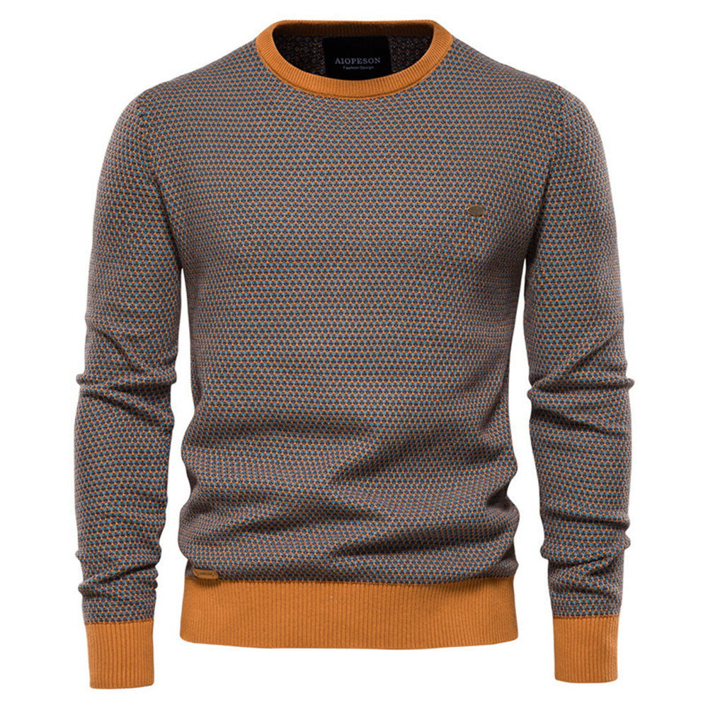 Macymars™ Men's Long Sleeve Crew Neck Colorblock Pullover Sweater