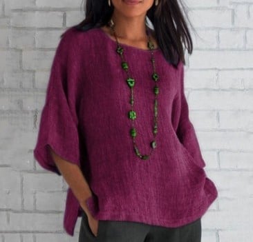 Macymars™ Women Cotton Half Sleeve Round Neck Shirt