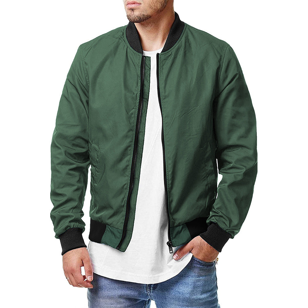 Macymars™ Men Bomber Jacket Zip Up Casual Plus Size Jacket