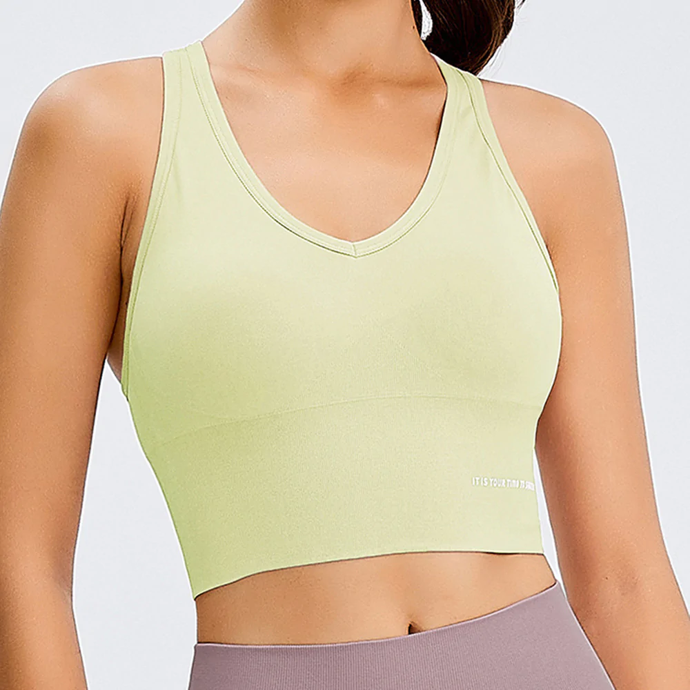 Macymars™ V-neck X-back 4-breasted Sports Bra