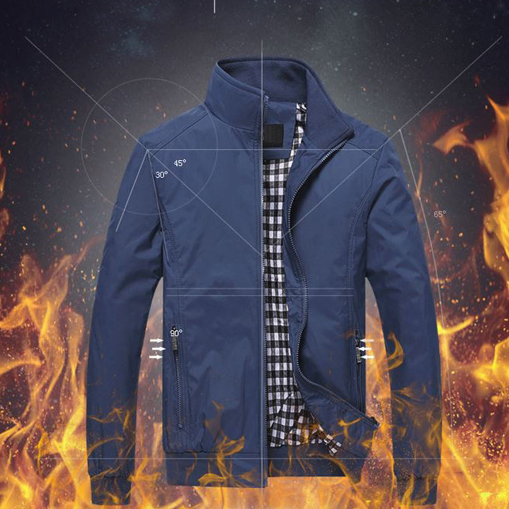 Macymars™ Men's Plus Size Stand Collar Zip Thin Jacket