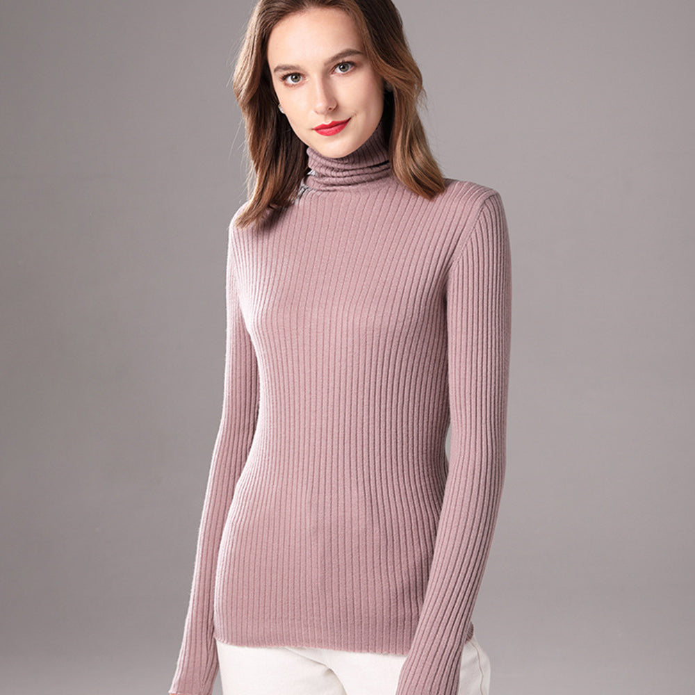 Macymars™ Thick Warm Turtleneck Sweaters Solid Pattern Casual Winter Wears Knitted Sweater