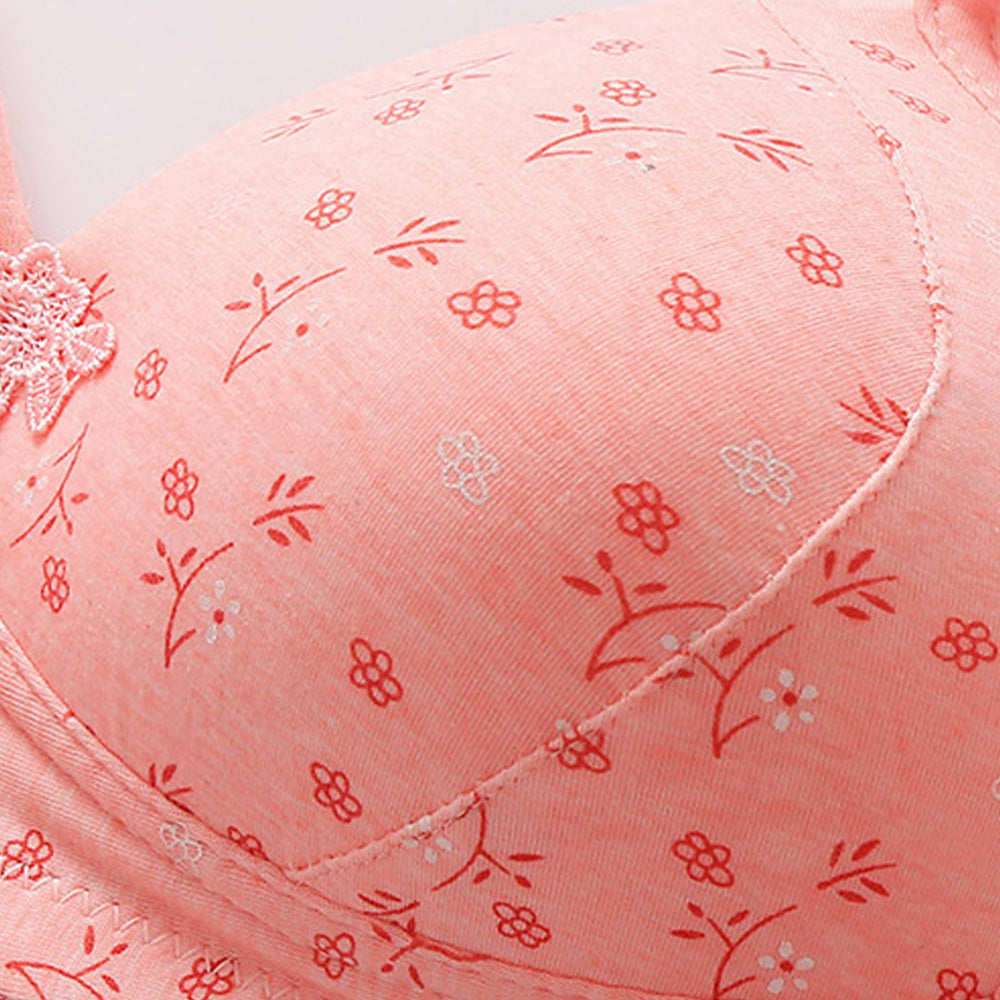 Macymars™ Women's Floral Cotton Thin Push Up Bra