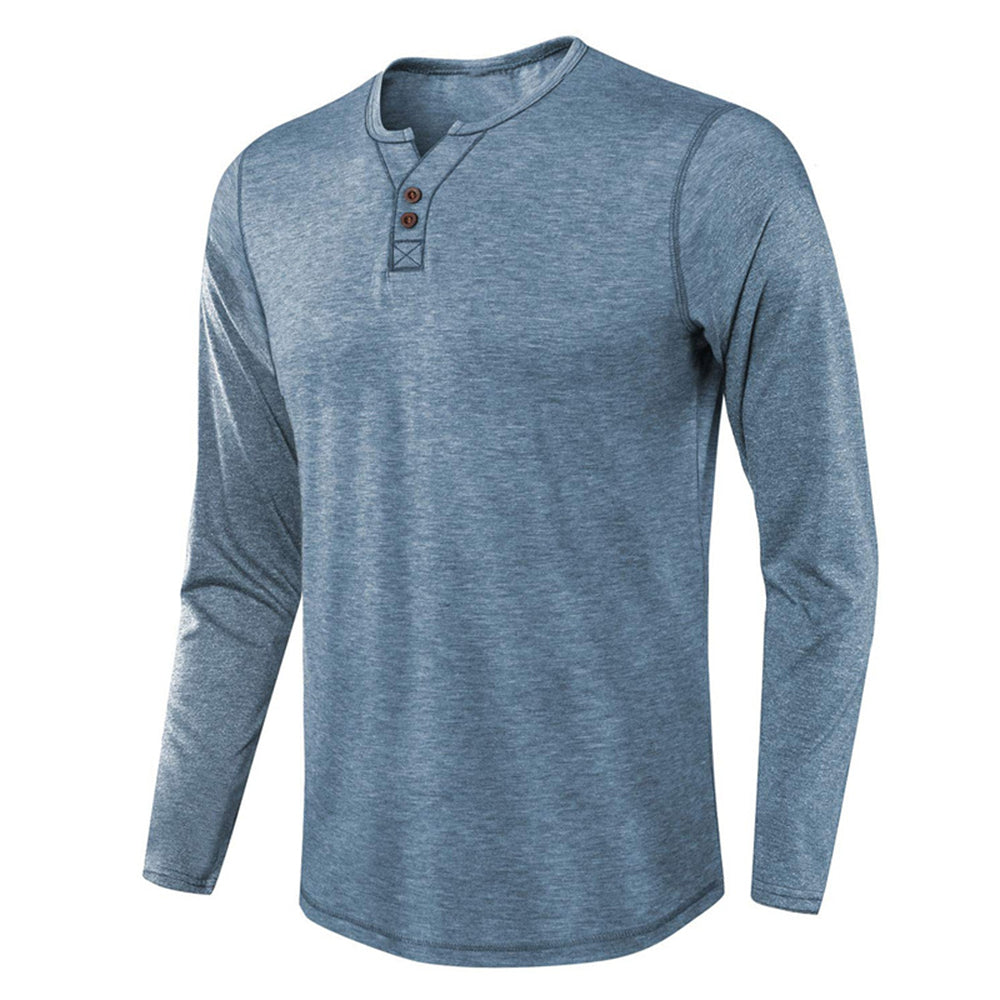Macymars™ Men's Long Sleeve Henley Collar T-Shirt