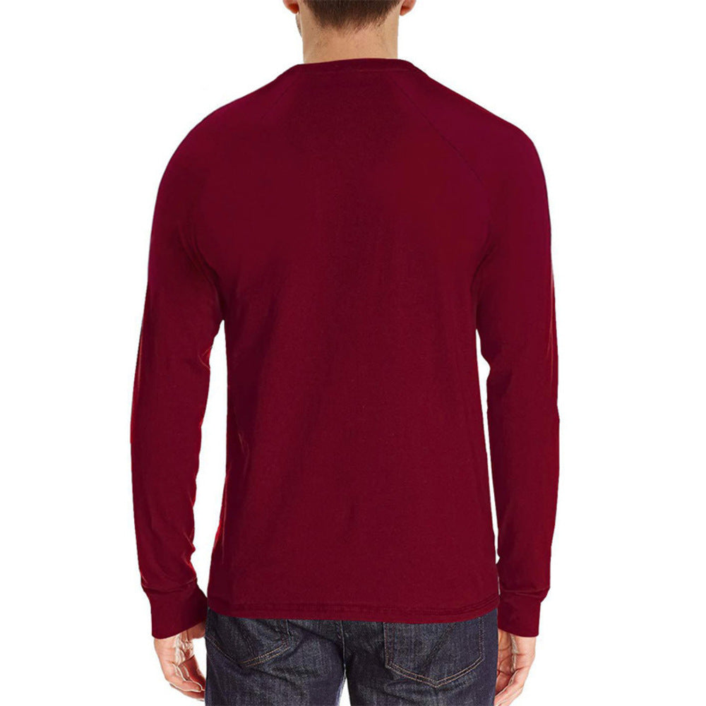 Macymars™ Men's Henley Long Sleeve Crewneck T-Shirts