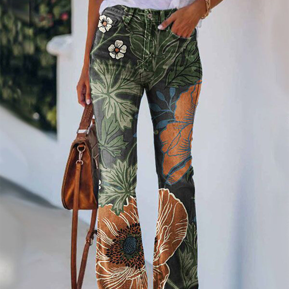 Macymars™ Women's Print Casual Flare Jeans Pants