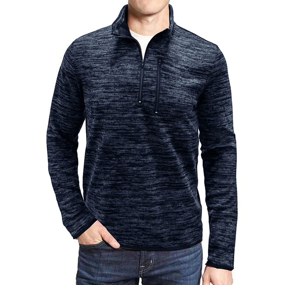 Macymars™ Men's Stand Collar Long Sleeve Pullover with Zipper