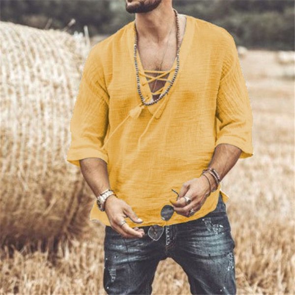 Macymars™ Men's Summer Casual Cotton Linen Viking Shirt