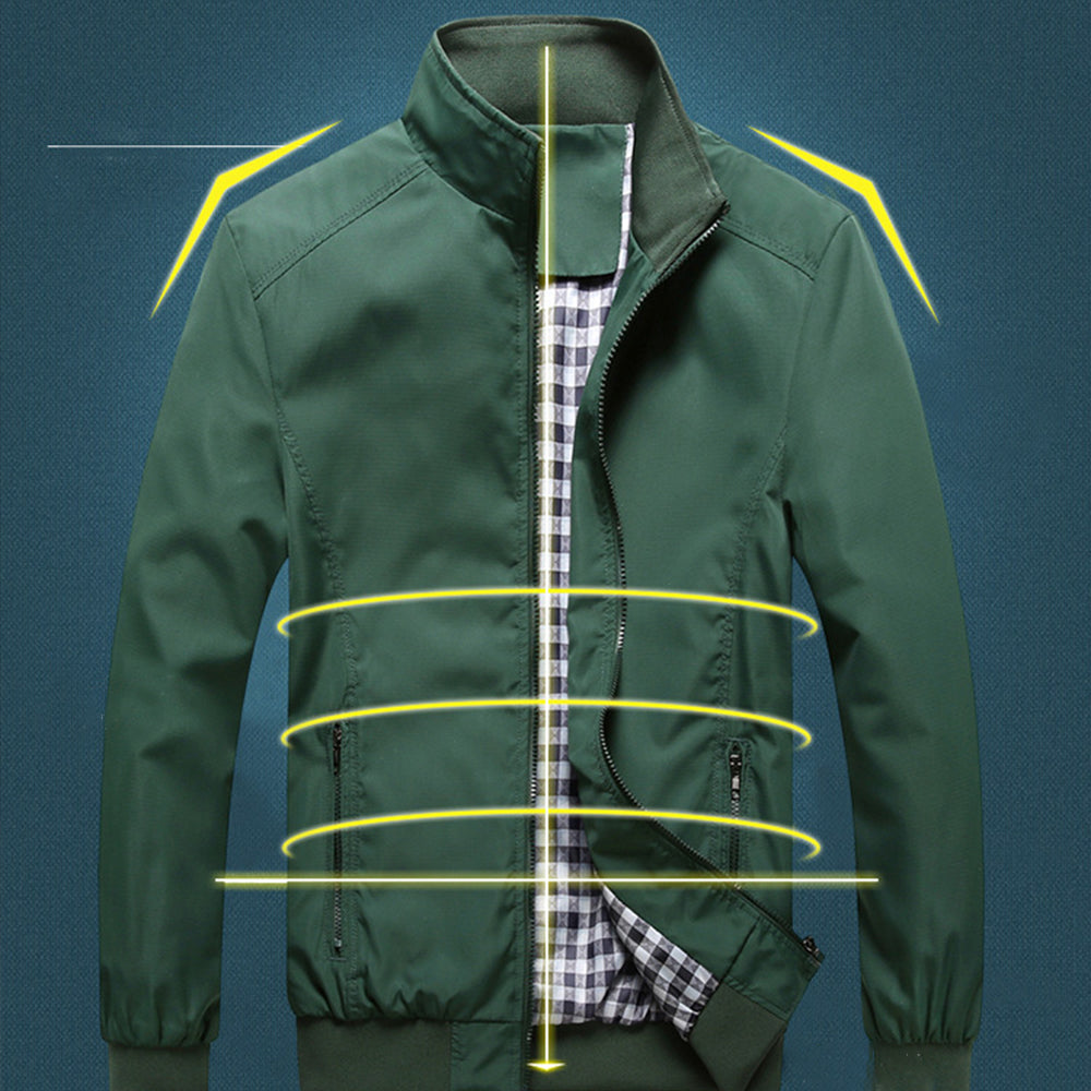 Macymars™ Men's Plus Size Stand Collar Zip Thin Jacket