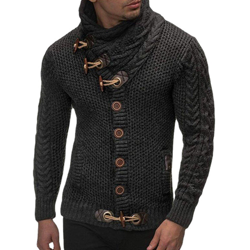 Macymars™ Men's Claw Button Turtleneck Knit Sweater Jacket