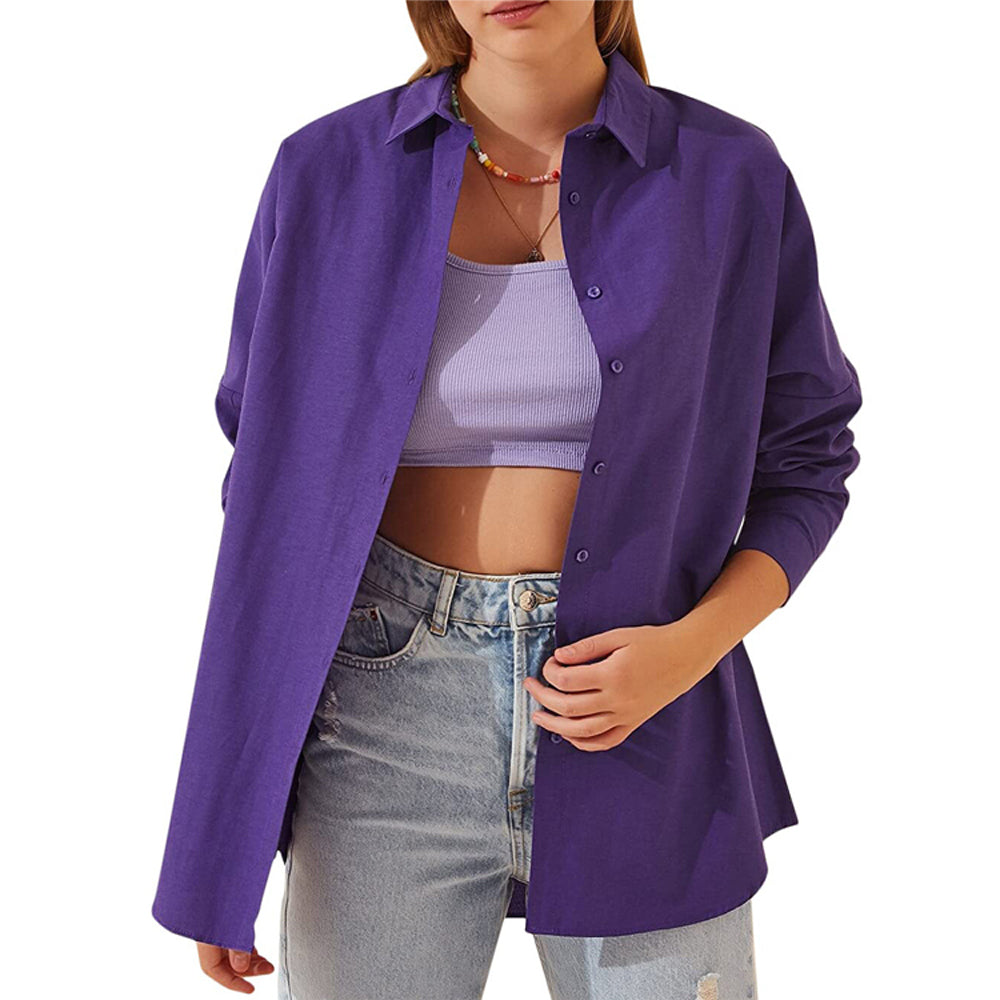 Macymars™ Women's Colorful Loose Button-Up Shirt