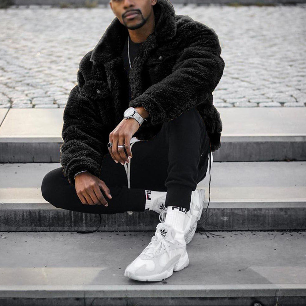 Macymars™ Men's Long Sleeve Plush Solid Color Autumn and Winter Jacket