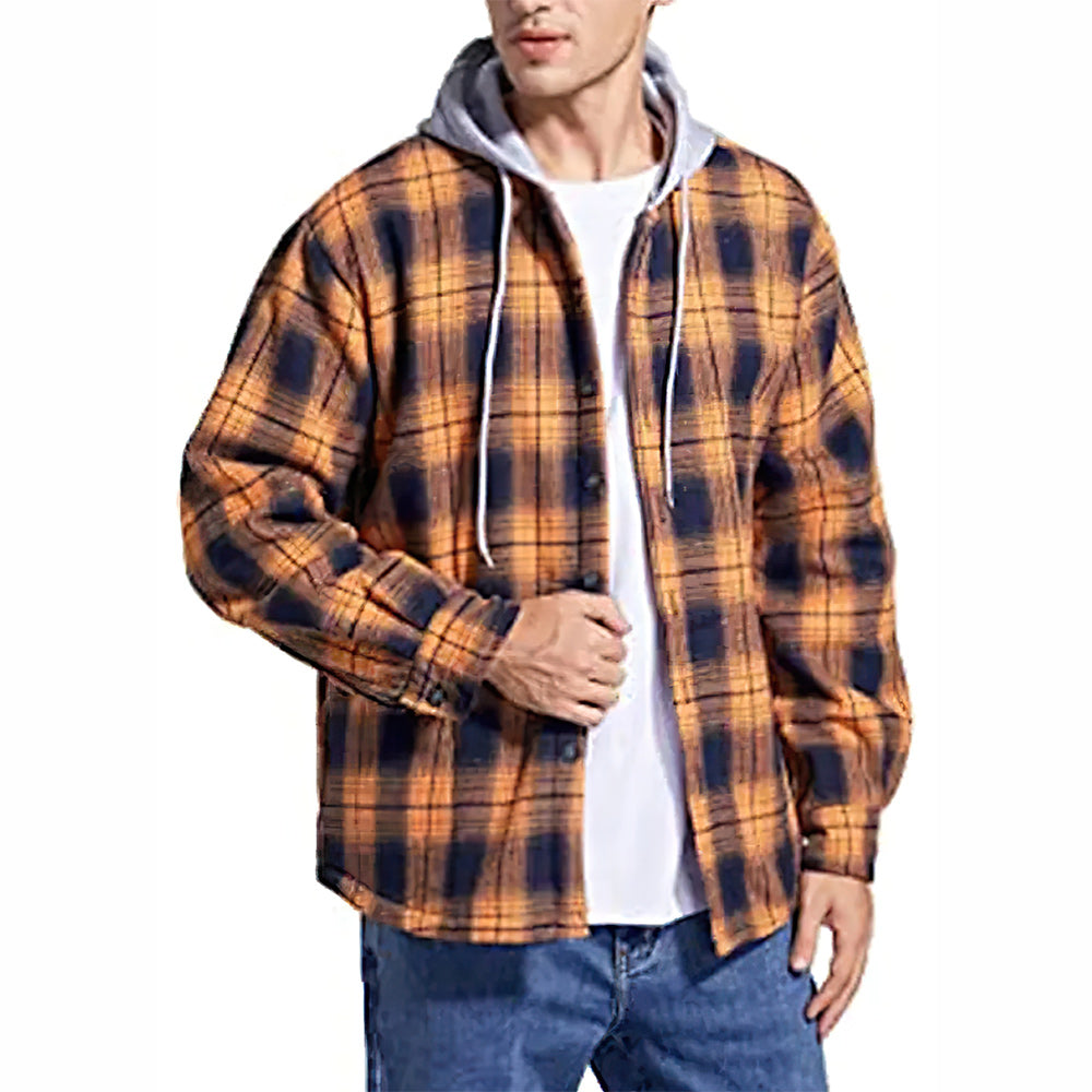 Macymars™ Men's Plaid Fleece Hooded Jacket