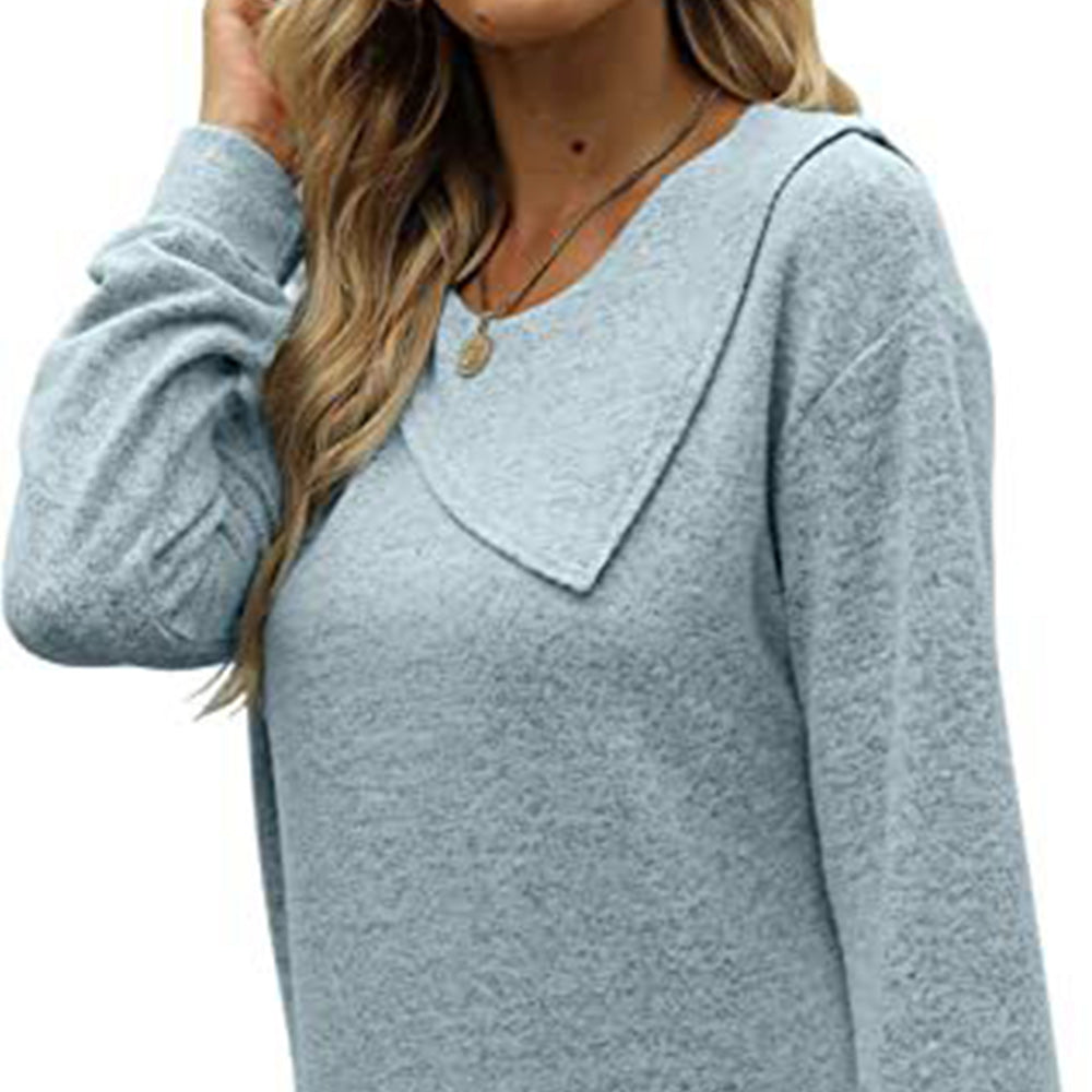 Macymars™ Women's Round Neck Button Long-sleeved Sweatshirt T-shirt