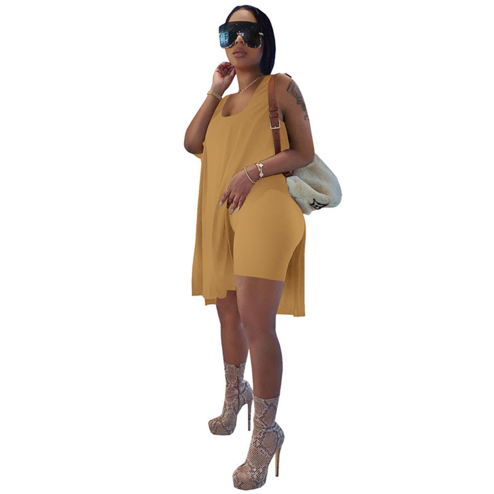 Macymars™ 2022 Summer Women Casual U-neck Sleeveless Two Piece T Shirts Shorts Set