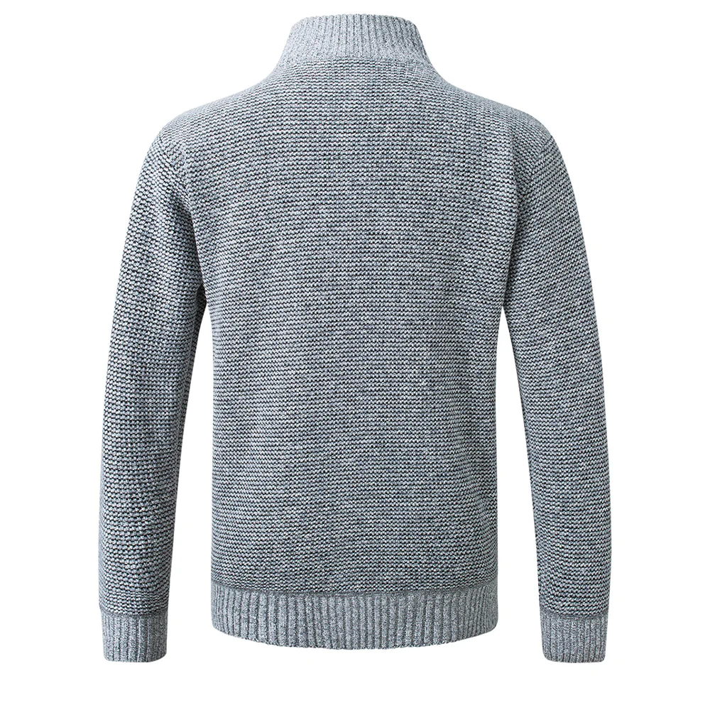 Macymars™ Men's Stand-up Collar Striped Plaid Zipper Knitted Jacket Coat