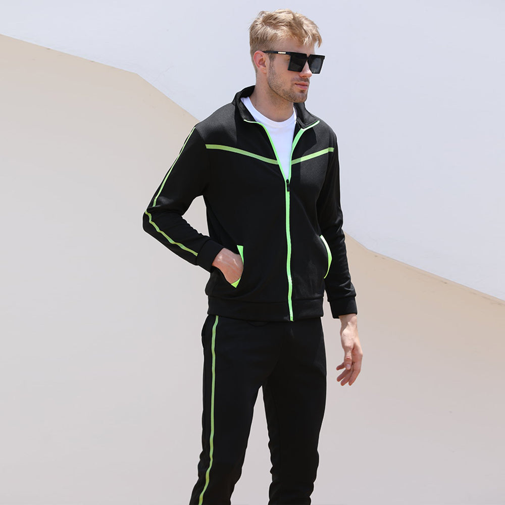 Macymars™ Men's Stand-up Collar Zipper Top Pants Set