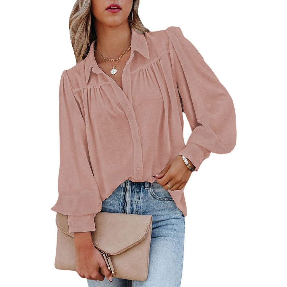Macymars™ Women's V-neck Chiffon Long-sleeved Casual Business Office Work Shirt