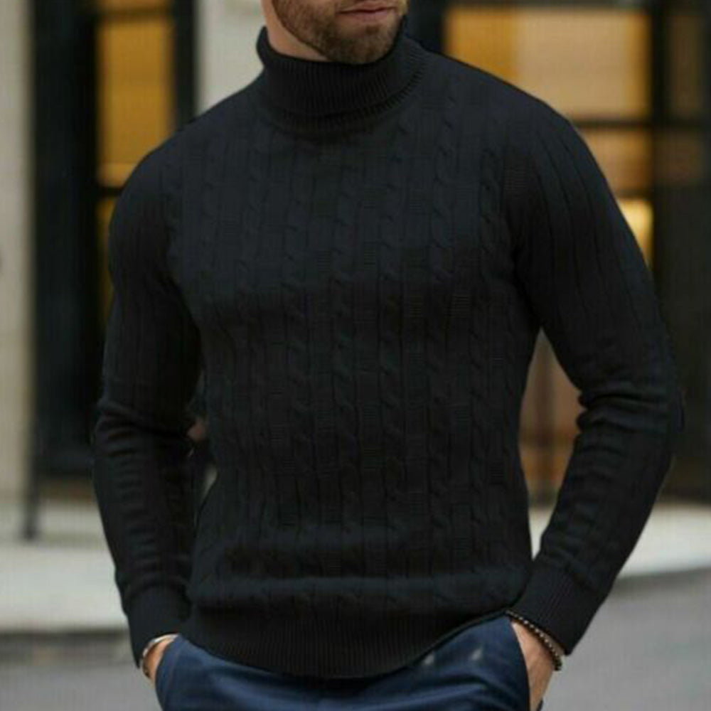 Macymars™ Men's Solid Jacquard Turtleneck Sweater