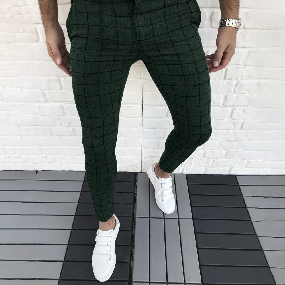 Macymars™ Men's Casual Business Plaid Stretch Slim Pants
